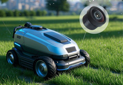 Lente de cámara profesional para automóvil conectada a la lente de la cámara de vigilancia de malezas